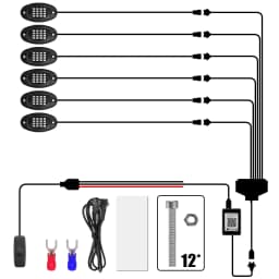 RGB LED Rock Lights Car Chassis Light Music Sync Undergolw For Jeep Off-Road Truck Boat Bluetooth APP Control 4/6/8 In 1