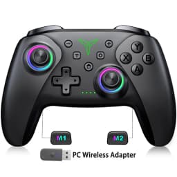Dinofire Wireless Bluetooth RGB Controller for Nintendo Switch/Switch OLED/Lite Mobile Wired PC Gamepad Multi-Function Joystick