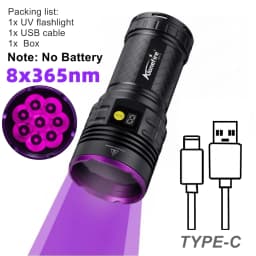 High Power 160W UV Flashlight Blacklight Cat Dog Urine Stain Tinea Ore Money Scorpion Marker Powerful Rechargeable UV Torch Lamp