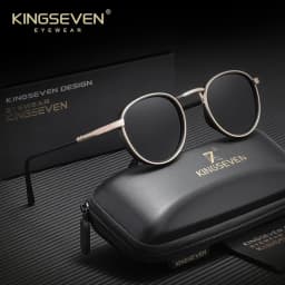 KINGSEVEN Vintage Sunglasses Driving Outdoor Round Frame Men Women Protective Glasses Trendy Classical Polarized UV400 Eyewear