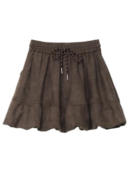 CHIC VEN Women Mini Skirts Casual Retro Flower Bud Suede Half Skirt High Waisted A-line Ladies Clothes Spring Autumn 2025