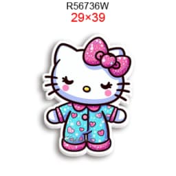 Hello Cat 10pcs/lot San Resin Planar Transparent Glitter Acrylic Flatback for Charms DIY Bow Craft Supplies Phone Case Decor