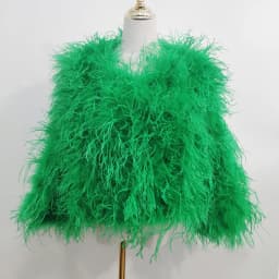 Winter Ostrich feathe Jacket Feather Coat Casual Long-sleeved Australia Imported feathe Jacket Ladies Nightclub Coat
