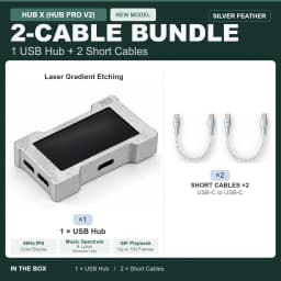 HMLAB ZNEO Gaming USB Hub - 2-to-3 Port, 8K Hz, Independent Power, With Screen, Trendy for Gaming Ambience Desk Setup