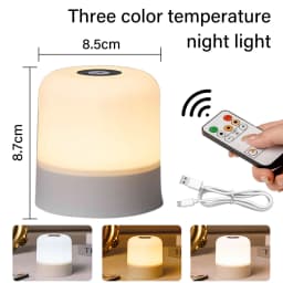 LED Night Light RGB Remote Table Lamp Rechargeable Bedroom Bedside Lamps Color Changing Touch Dimmable Portable Christmas Lights
