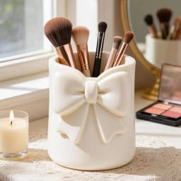 3D Stylish Desk Storage Bucket Multifunctional Makeup Brush Organizer Pen Holder For Eyebrow Brush