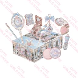 Flower Knows Bunny Garden All-in-One Makeup Set:New Pink Shoulder Bag Cushion Eyeshadow Palette, Lip Gloss, Blush, Cosmetic Kit
