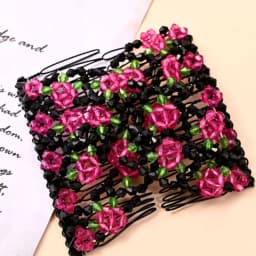 Easy Hair Accessories Stretchy Magic Beads Double Hair Comb Hair Combs Clips Elasticity