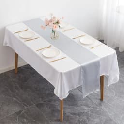 12x108 Inch Satin Wedding Table Runners for Wedding Banquet Table Decorations Bright Silk Smooth Spring Party Chair Sashes Bows