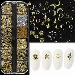 Nail Art Rhinestones Kit 2400pcs Nail Gems Ab Flatback Rhinestones Gems Stones with Storage Organizer for Design Bright Holiday