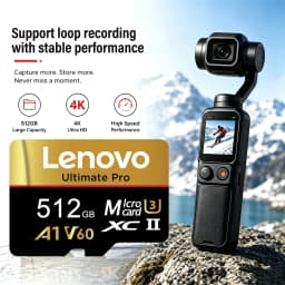 Lenovo Original 128GB Micro SD Card UHS-I A1 V60 Memory TF Card for Smartphone Camera Drone 4K Video Recording
