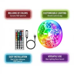 USB LED Strip Lights APP Control Color Changing 5050 RGB LED Light Flexible Lamp Tape for Room Decoration TV Backlight Diode
