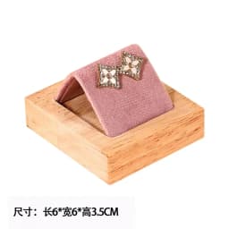 New Solid Wood Pink Velvet Jewelry Display Stand Ring Earrings Bracelet Necklace Watch Pendant Storage Display Stand