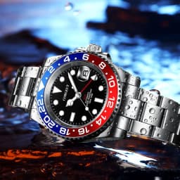 Custom Logo New Men Mechanical Wristwatch Jubilee Stainless NH34 GMT Watch Sapphire Glass Men Watches hombre