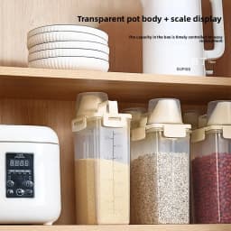 1.75/ 2.5/3L Transparent Storage Jar for Grains, Rice Bucket, Tea, Dried Fruits Storage Box, Kitchen Grain Bucket, Storage Jar