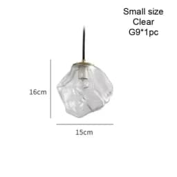 Ice Crystal Pendant Lamp Nordic Minimalism Bedside Restaurant Mirror Front Atmosphere Droplight Glass Stone Ceiling Chandelier