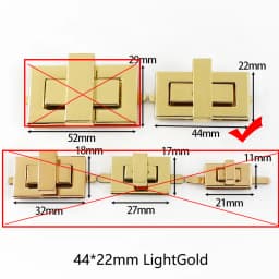 1-5Pc Metal Square Lock Buckle Handbag Turn Twist Locks Clasp Purse Closure Toggle Latch Buckles DIY Bag Replacement Accessories