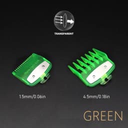 Professional Hair Clipper Guide 2Pcs for Wahl, Madeshow, JRL - 1.5mm/4.5mm, Transparent, Metal Buckle