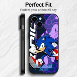 Cartoon Hedgehog S-Sonices Phone Case For IPhone12 13 14 15 16 17Pro Max Plus Classic Black Soft Shell
