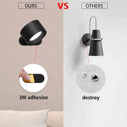 LED Wall Sconces, Mounted Lamps with Rechargeable Battery Operated Dim 3 Brightness Removable Charging 360°Rotate Magnetic Ball