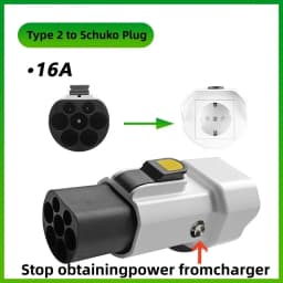 Portable 220V Type 2 Male Plug to Schuko Socket EV Charging Adapter For EV Charger EV Connector