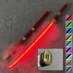 40in Demon Slayer Agatsuma Zenitsu Katana LED Mist Original Sabre Vapor Cosplay Accessories Prop Wood Schwert Vapour Toy Gift