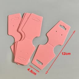 100PCS Foldable Jewelry Display Cards 12×4.5cm NO Logo Blank Black Pink Paper Tags DIY Earring Necklace Packaging Label Retail