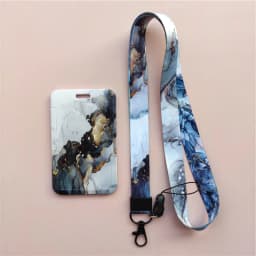 Marble Pattern Lanyard ID Badge Card Holder Office Worker Cardholder Cover Credit Card Case Card Protector Christmas Gift