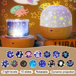 Crown Fantasy Star Sky Projection Night Light 15in1 Bedroom Ceiling Rotating Atmosphere Lamp Home Decoration Kids Birthday Gift