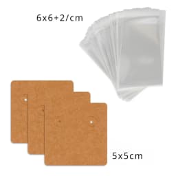 50 Pcs 5x5cm Hot Selling Earring Jewelry Display Paper Card With Or Without Bags Wholesale Packaging Suppliers Customize Service