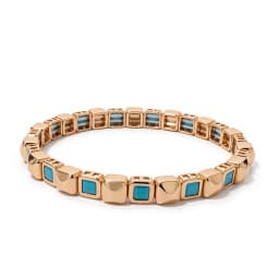 BEUTIFOR 6mm Gold Color Stone Charm Beaded Bangle For Women Elastic Beads Bracelets