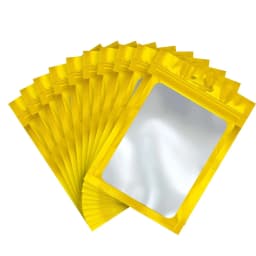 50pcs Colorful Foil Zip Lock Bags With Transparent Window Reusable Hanging Bags For Jewelry Display And Packaging
