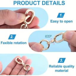 2pcs Double Opening Swivel Clasp Clips, Metal Swivel Spring Snap Hooks, Key Chain Clip with Key Ring for DIY Keys