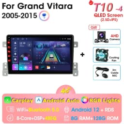 2 Din Android 12 Car Radio For Suzuki Grand Vitara 3 2005-2012 2013 2014 2015 Stereo Multimedia Video Player Navigaion Carplay