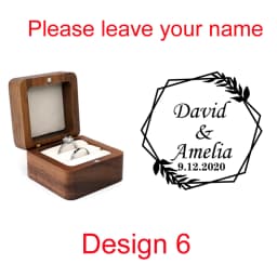 Custom Wooden Ring Box Personalized Engagement Wedding Rings Bearer Case Valentines Day Gift for Couples