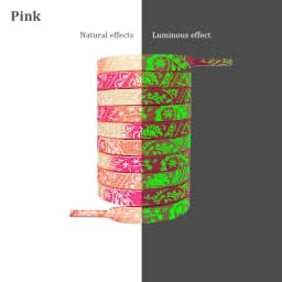 Flat Luminous Shoelaces for Sneakers Fluorescent Glow-in-the-dark Printing Cashew Flower Splash Ink Shoe Laces for Woman Man