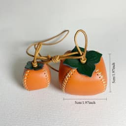 Genuine Leather Handmade Pendants Suitable for Bags Handbag Backpacks,Cute Leather Bag Charms Fruit Keychain Accessories