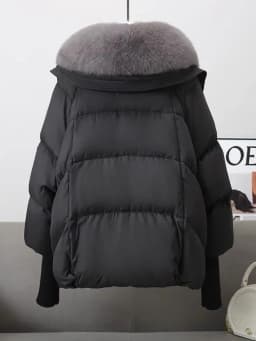 Down Cotton Short Padded Jacket Women Parkas Fur Collar Autumn Winter Thick Coats Female Black Casual Outerwear Clothes 2026