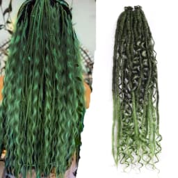 Synthetic SE Dreadlocs Braids Hair Extensions, 24 Inch 8 Strands/Lot 3 In 1 Mixed Hippie Style Single End Dreadslocks for Women