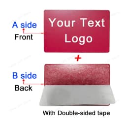 86x54x0.4mm Personalize Your Logo Text Aluminium Plate Custom Badge Adhesive Tape ID Door Wall Mailbox Business Card Name Tag