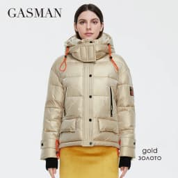 GASMAN 2023 Winter down jacket collection Fashion Solid Stand-up collar Women Coat Elegance Hooded Women's jackets 81702
