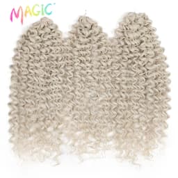 Magic 24 Inch Brown Blonde Deep Wave Synthetic Hair Bundles High Temperature Fiber Crochet Braiding Hair Extensions For Women