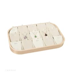 Pink Beige Gray Premium Metal Edge Inside Velvet Jewelry Tray Necklaces Rings Pendants Bracelets Storage and Display Tray