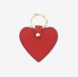 Free custom monogram logo leather keyring saffiano heart shaped kechians for promotion gift keychain ring keychain