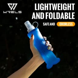WRELS Running Water Bottle Soft Flask Folding Collapsible Water Bottle TPU BPA-Free Camping Hiking Travel Folding Water Bottle