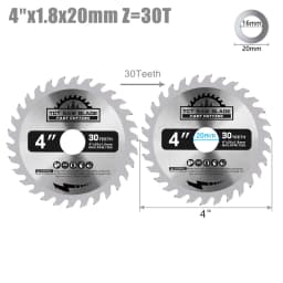 XCAN 4 inch 100mm Circular Saw Blade 30T 40T Wood Cutting Disc For Wood Plastic Metal Carbide Cutting Tools with 20/22.2mm Arbor