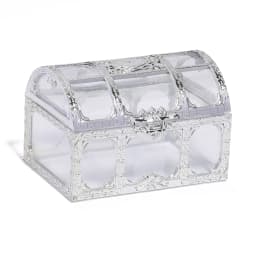 1pcs Mini Gold/Silver Transparent Jewelry Storage Box Plastics Box Wedding Gifts Packaging Box Jewelry Keepsake Treasure Chest