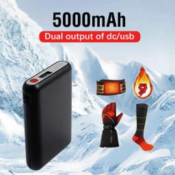 5000mAh Mobile Power Mini Portable Battery Pack for Heated Socks Vests Scarves Gloves Belts Warming Patch USB DC Output 5V2A