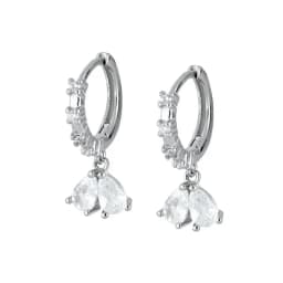 925 Sterling Silver Ear Needle Crystal Zircon Tassel Pendant Hoop Earrings Retro Small Fragrance Style High Jewelry Women Gifts