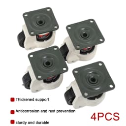 4pcs/Set Swivel Workbench Heavy Duty Machine Levelling Castors Wheels Total Load Capacity 1000kg